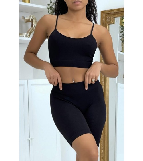 Ensemble crop top noir